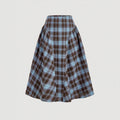 plaid pleated casualpreppy style skirt blue plaid autum skirt