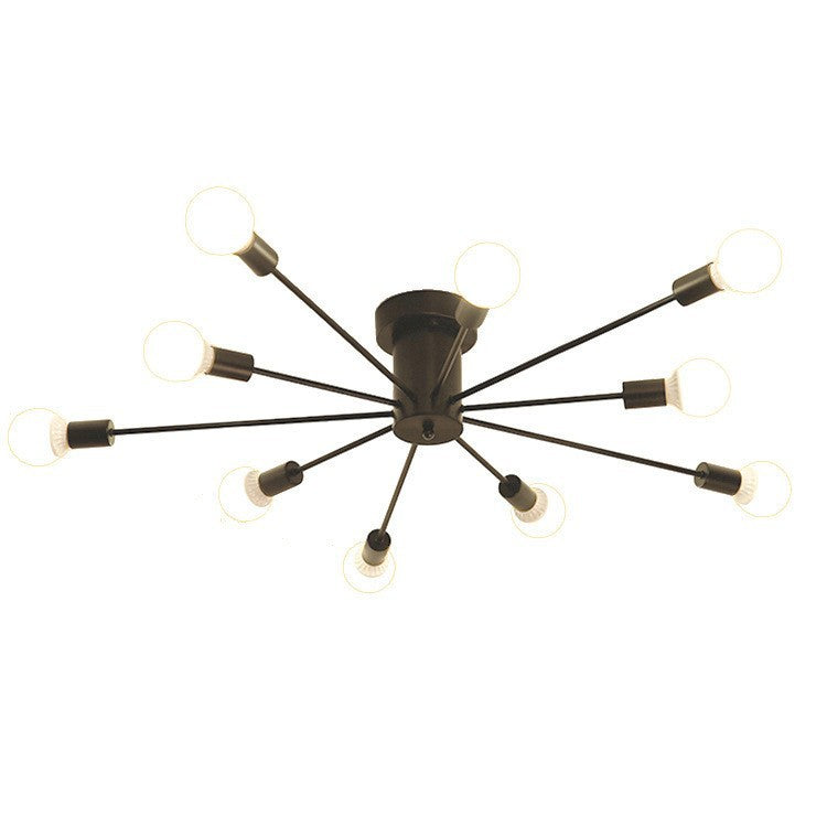Creative personality Nordic wrought iron ceiling lamp Modern simple living room Dining room Study bedroom Multi-head molecular lamp