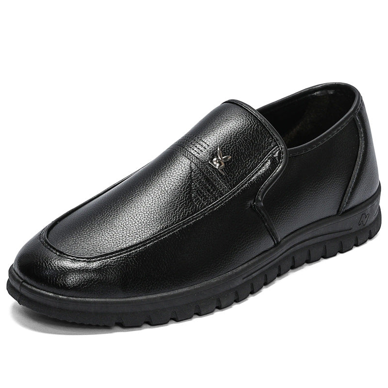 【genuine soft leather】men's autumn/winter leather shoes - stylish, versatile business casual shoes for men - soft sole, comfortable dad shoes for middle-aged and elderly men