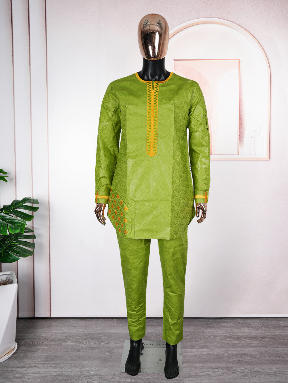 foreign trade fashion  couple wear plus size men's wear new jacquard cloth full craftsmanship scented three-piece suit