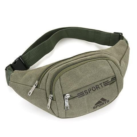 Cross-border fanny pack Men's outdoor sports Mountaineering Men's breast bag Canvas mobile phone bag Construction site work cashier messenger bag