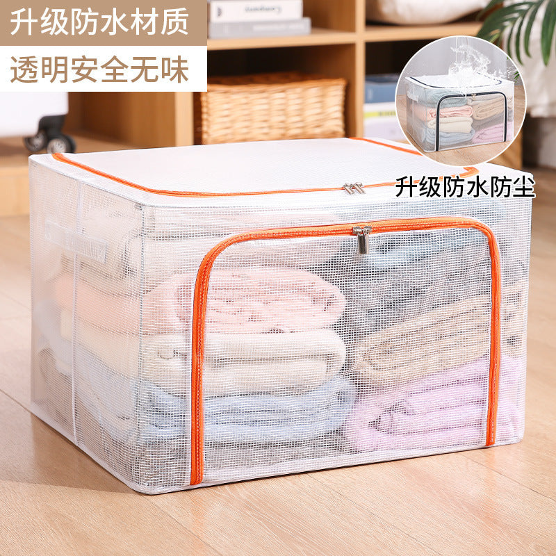 24L/66L/100L Clothes Storage Box Transparent Foldable