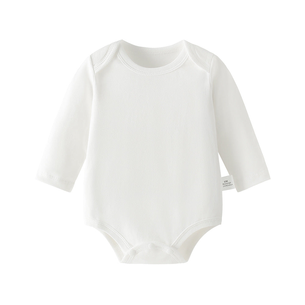 Baby romper, spring and autumn triangle crawl long sleeves, male and female baby cotton 0-1 years old jumpsuit, girl butt wrap