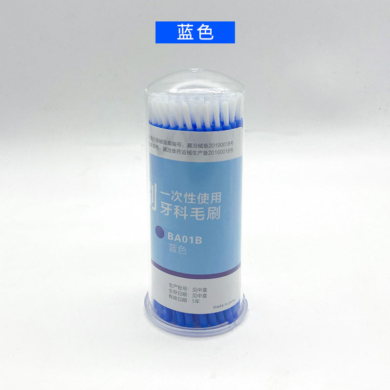 Dental small hair brush single head medicine stick long hair brush disposable medicine stick fluoride brush medicine brush 100 pcs/box