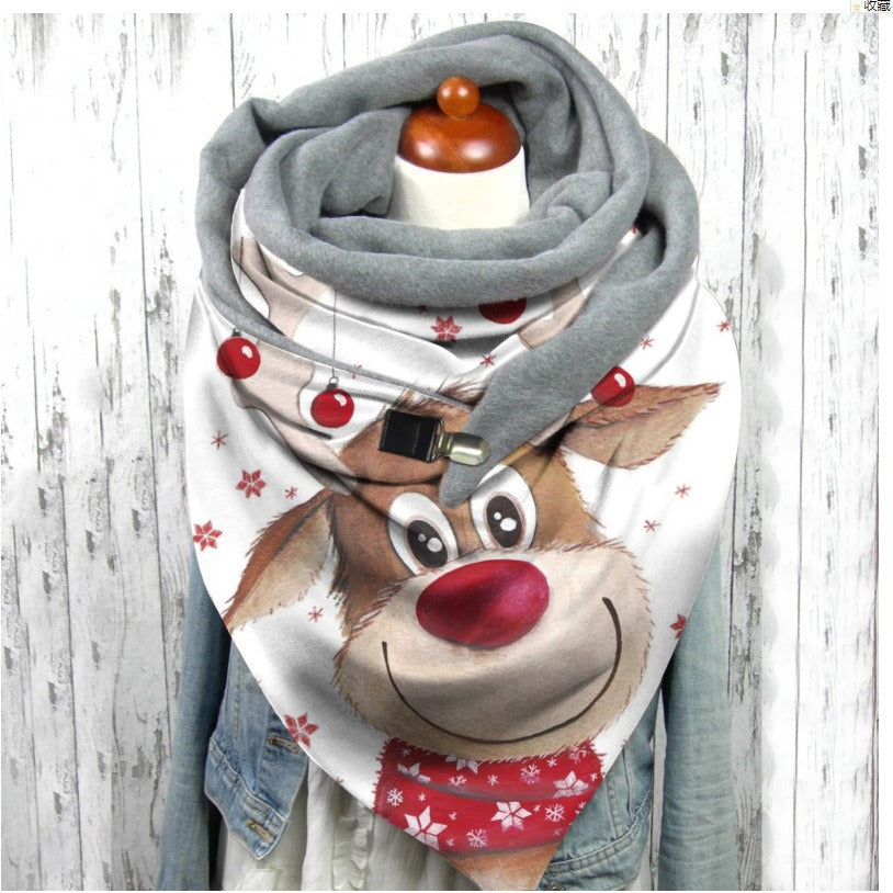 Export fashion buckle imitation cashmere printing scarf long scarf triangle scarf