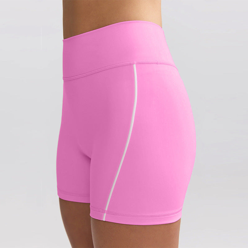 High-waisted, figure-hugging, color-blocked, cross-border camisole, shockproof, push-up, high-waisted, butt-lifting running and fitness shorts yoga set for women