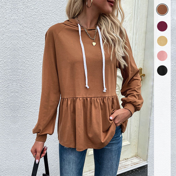 Spring and Autumn Export Cross-border  Independent Station Multi-color Valentine's Day Women's Clothing Design Sense Pullover Hooded Solid Color Sweater