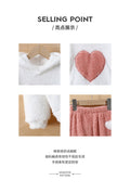 autumn/winter girls' fleece sweatshirt set - heart pattern crew neck long sleeve top - kids' warm loungewear