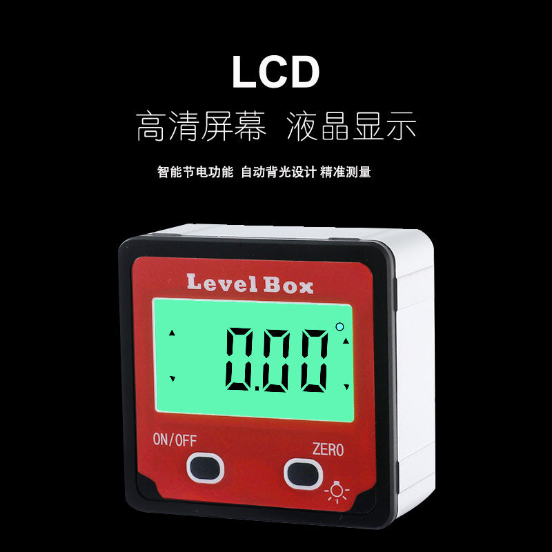 Hult 4 * 90 degree 2 button digital display inclination box, mini digital display inclination meter, digital display angle meter slope ruler