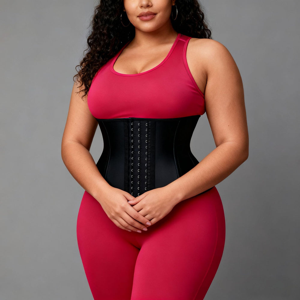 9-bone fashion cross-border [long in front and short in back] latex body shaping and abdominal tightening girdle sports shaping fitness girdle for women