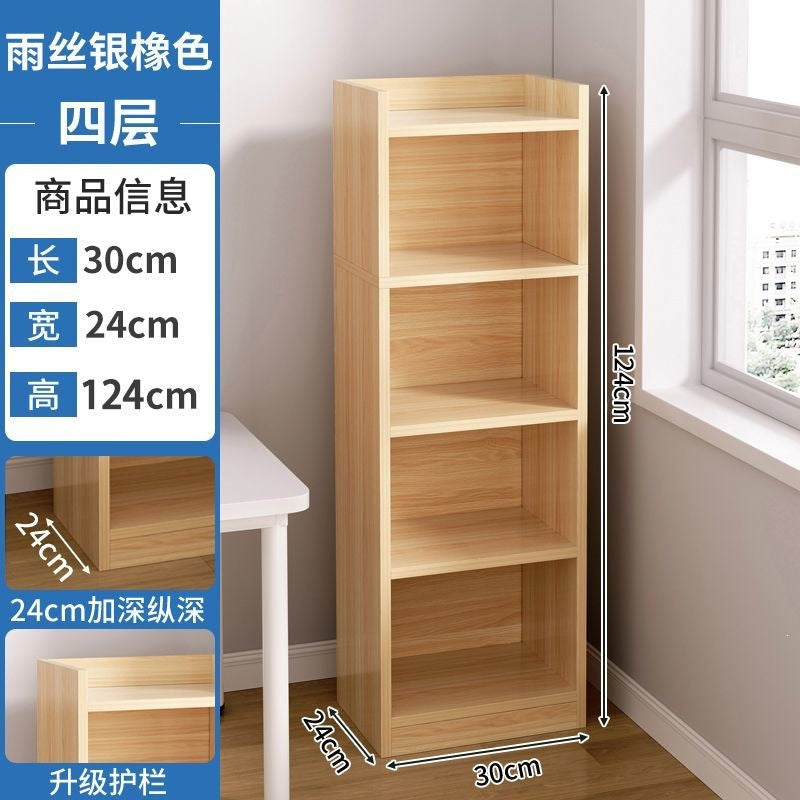Bookshelf storage rack floor-standing simple for home multi-layer living room cabinet storage cabinet narrow slit small bookcase wall storage
