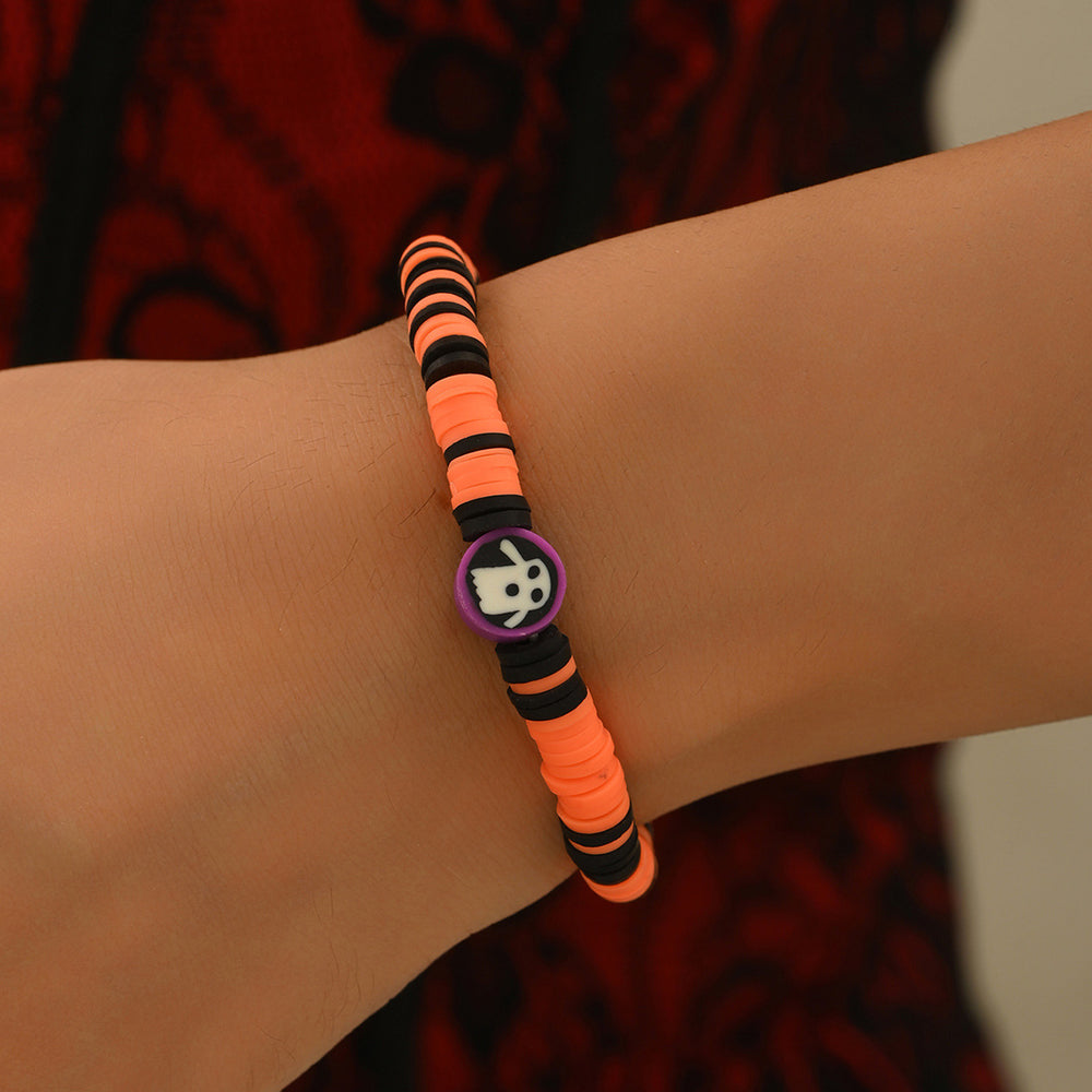Halloween polymer clay bracelet wholesale fashion cross-border jewelry new funny dark style ghost skull handmade bracelet