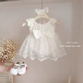Newborn baby first birthday dress, full month celebration outfit, baby girl fashionable mesh flutter sleeve summer princess romper dress, tulle skirt