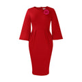D410 women's foreign trade dress,  autumn/winter new collection, solid color bodycon professional ol style, plus size african european and american dress