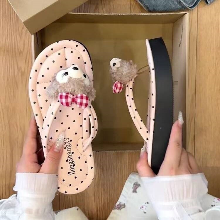 Outwearplaid summerfashionpopulareasiest for matchfairy stylecasualheight-increasing soft bottom flip-flop sandals