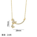 Popular internet celebrity fashion copper inlaid with zirconium full diamond butterfly tassel necklace for women accessible luxuryniche style non-fading clavicle chain jewelry