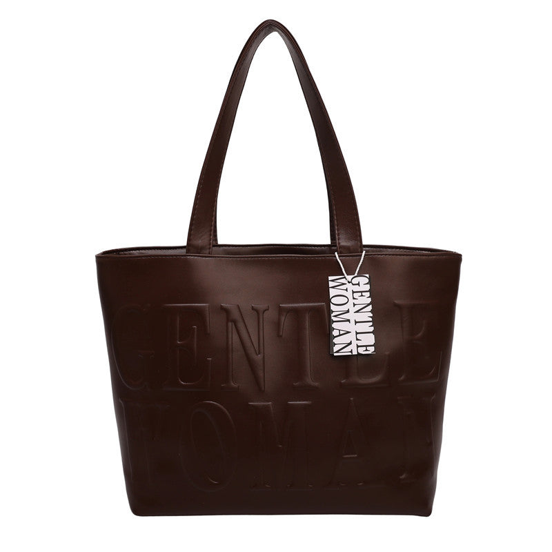 Thailand gentle woman handbag women's bag large capacity letter embossed tote bag cross-border new single shoulder bag