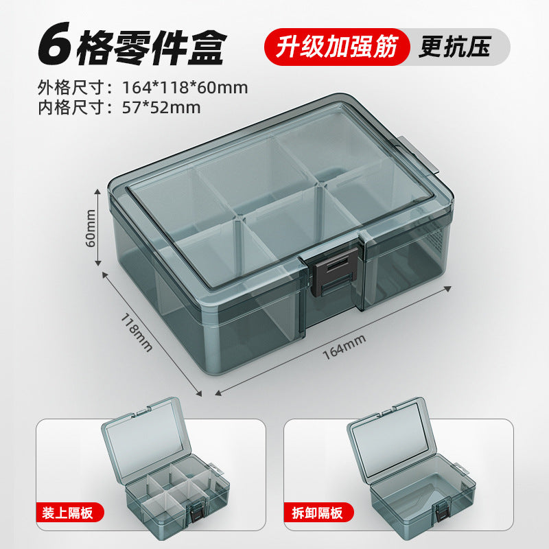 Arrizo Parts Box Multi-grid Transparent Plastic Electronic Accessories Lattice Toolbox Small Screw Box Storage Box