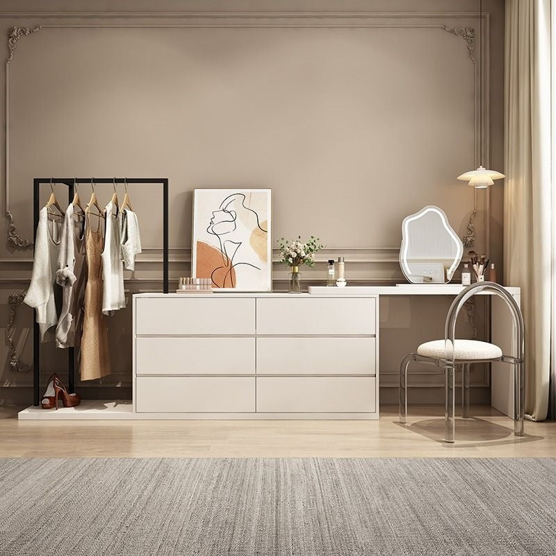 Simple modern chest of drawers dresser all-in-one solid wood small bedroom popular multifunctional corner dressing table storage cabinet