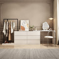 Simple modern chest of drawers dresser all-in-one solid wood small bedroom popular multifunctional corner dressing table storage cabinet