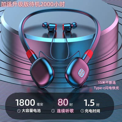 Wireless neckband sports headphones - long battery life, universal compatibility (ios/android), ultra-long standby, bluetooth wireless earbuds
