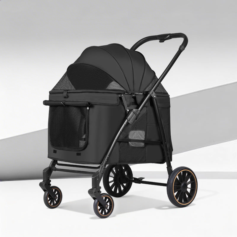 2026 new arrival: factory direct wholesale of medium to large lightweight pet strollers - outdoor foldable cat carriers and dog pushchairs