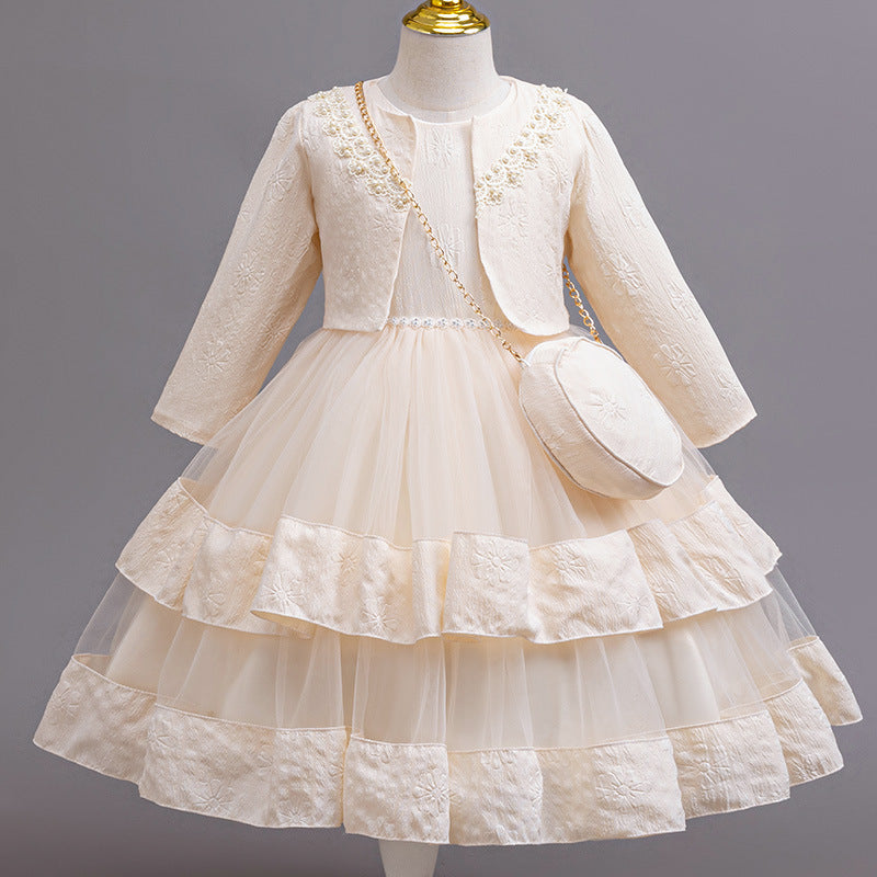 European and american new style three-piece set: children's formal dress, wedding dress, princess dress, flower girl dress, girl's dress