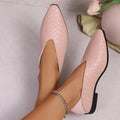 spring & fallnew arrival two-wear woven casualflats women's flatsv mouth pointed toe soft leather low heel professional flats43
