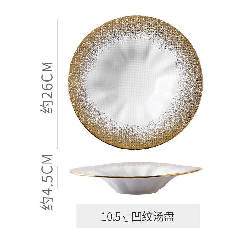 High-end ceramic dinnerware for restaurants and hotels, perfect for home use. ideal for western-style plating, desserts, and pastries. unique, aesthetically pleasing ceramic plates