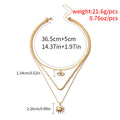 Bohemian multi-layered necklace for women retro sunflower pendant niche style stacked clavicle chain accessories choker necklace