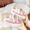 Dopamine hot-selling sneakers women's 2026new arrivalbowsthick solewhite shoeseasiest for matchniche style shoes bread shoes