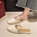 2025 new flat slippers - slip-on, closed-toe, summer, non-slip, fashionable, versatile, lazy mules - wholesale