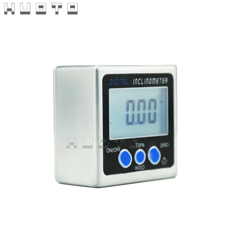 HUOTO Digital Display Level, Digital Display Angle Meter Inclination Meter 360 ° Inclination Box Angle Ruler All Metal