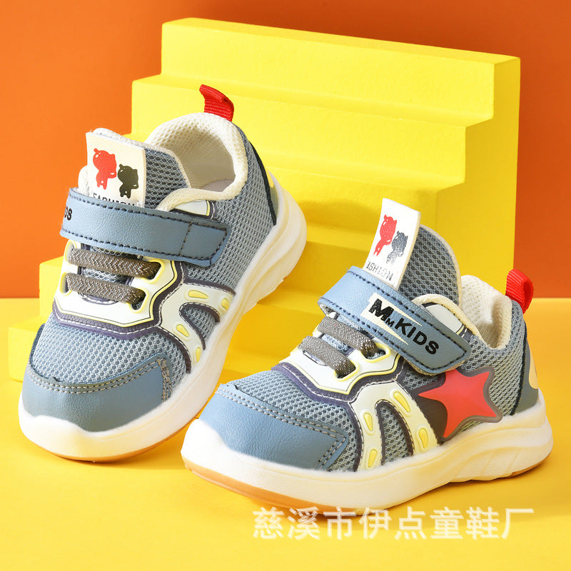 Baby boys' spring/autumn first walker shoes, 0-1-3 years old toddler functional shoes, infant soft-soled shoes, baby girl shoes