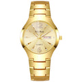 Mcykcy watch tungsten steel men's watch digital round quartz watch quartz gold and silver gold stainless steel