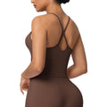 New arrival cross-border pure color double-sided nylon cross back tight sports intimates running fitness yoga wear tops for women