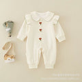 Newborn baby long-sleeve romper - princess style, autumn outfit, cute bodysuit, double-layer crawling suit