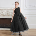European and american export custom girls' dresses - one-shoulder, off-the-shoulder formal gowns - high-end sequin runway host/performance costumes for children