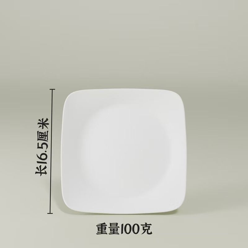 10-pack square heavy-duty melamine dinnerware - durable, shatter-resistant, perfect for bbq, fast food, cafeteria, restaurant, stir-fry, and serving dishes - commercial grade