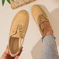 Export  new arrivalflats cross-border plus size soft bottom hand-stitched casual women's slip-on loafers wholesale