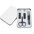 Black 6-piece grooming set (nail clippers * 2 + eyebrow scissors + glass nail file + earwax remover + tweezers)