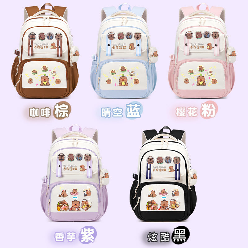 Kapibara schoolbag versatile large capacity lightweight 3-4-6 grade primary school students reduce the burden 2025 new backpack