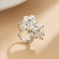 Pearl ring wholesale: european and american cross-border new jewelry, women's niche design, high-end retro light luxury open ring