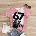 Kids' t-shirt, a cross-border bestseller featuring 67 elements, 3d digital print, summer casual fashion for girls, round neck, short sleeves