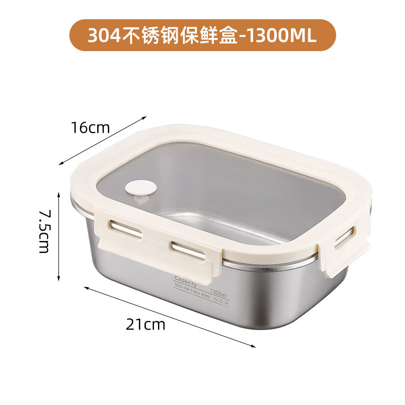 304 stainless steel fresh-keeping box pp cover sealed fresh-keeping box office worker small lunch box fruit bento box packing box