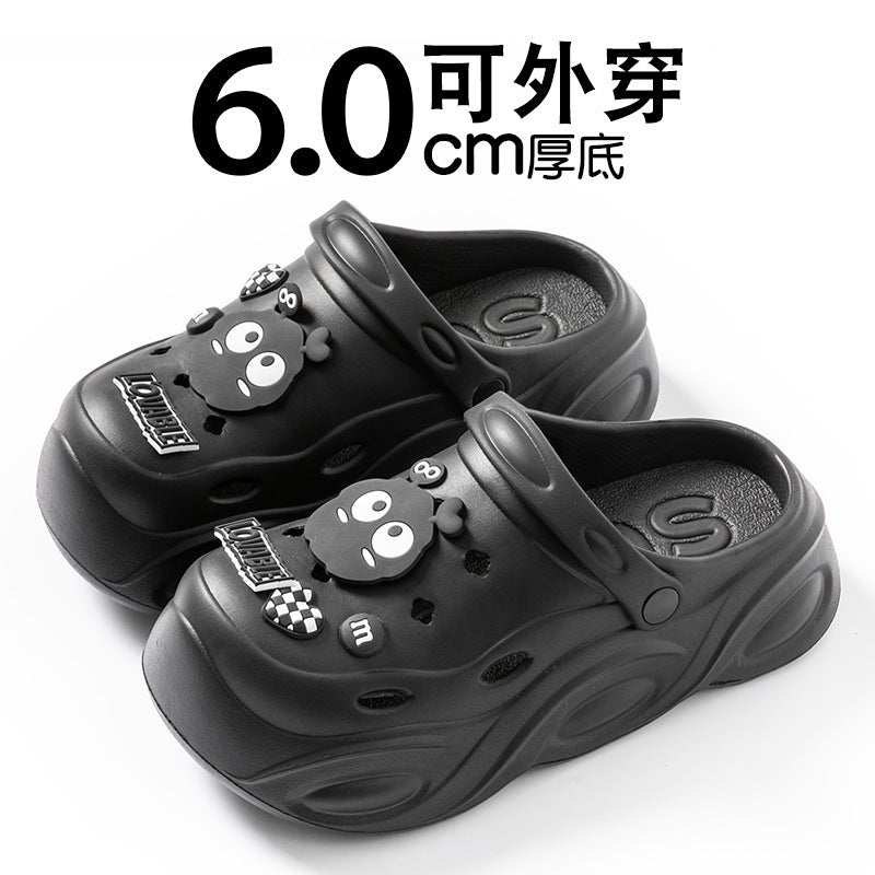Height-increasing crocs women's summeroutwear2024new arrival stepping on shit feeling eva bottom beach seaside non-slip toe slippers