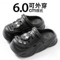 Height-increasing crocs women's summeroutwear2024new arrival stepping on shit feeling eva bottom beach seaside non-slip toe slippers