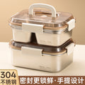 304 stainless steel food storage container - food grade, large capacity, divided lunch box for fruits, bento, rice, with lids and airtight seals