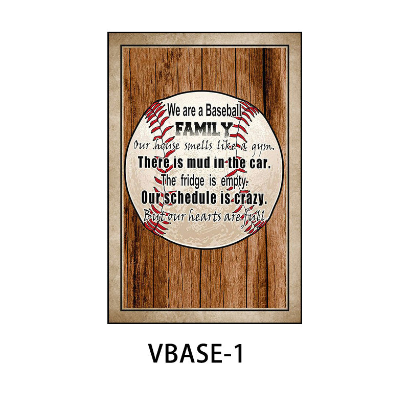 American retro baseball poster decorative painting gym gym hanging painting inspirational sports theme bar mural