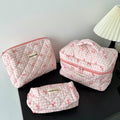 Rustic floral makeup bag - large capacity cosmetic organizer, portable handheld toiletry bag, makeup pouch for students